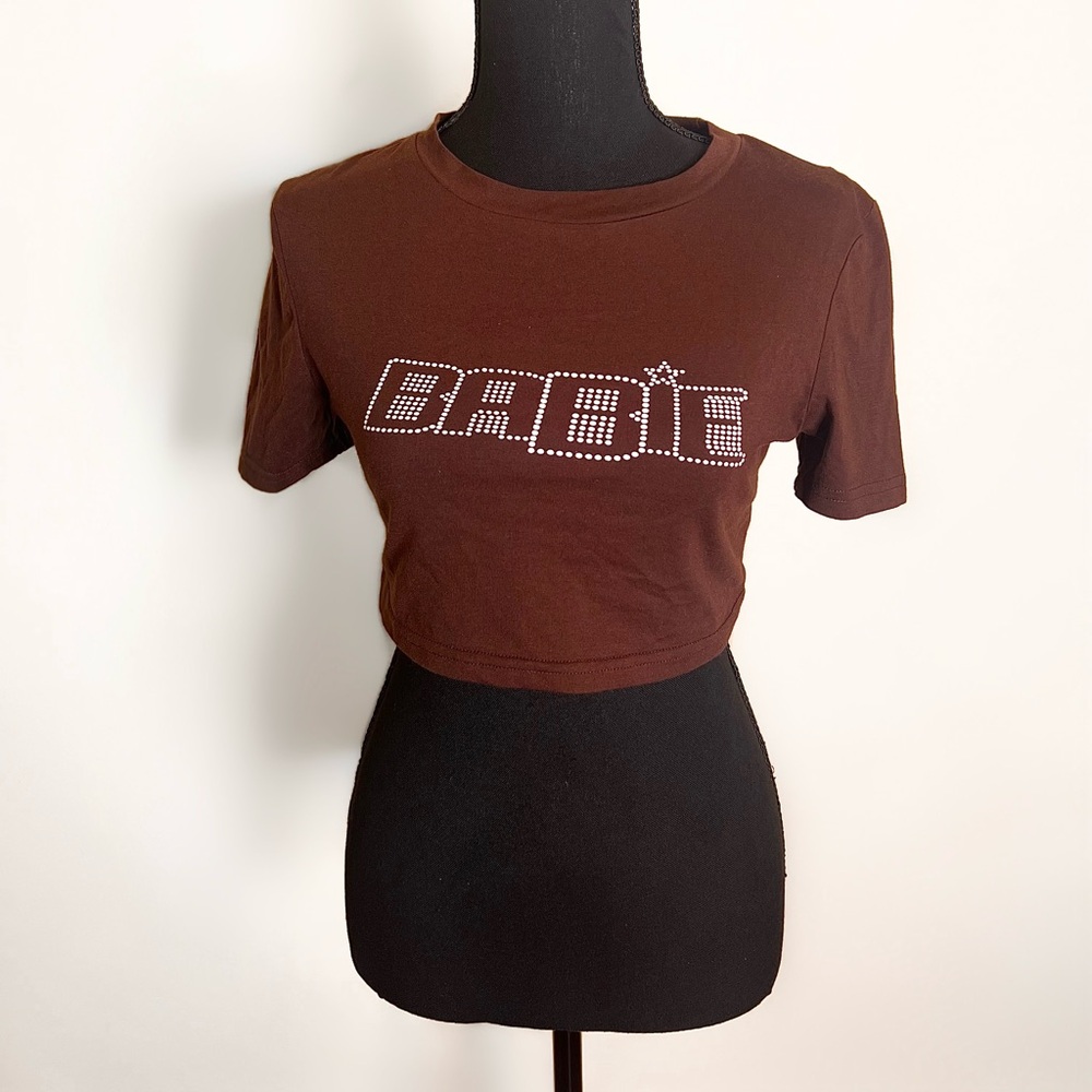 SHEIN Babie Brown Crop Top Size S